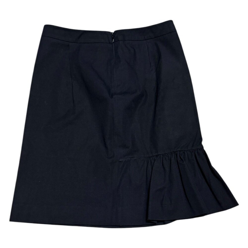 PRADA Skirt Vintage Knee-Length Black Ruffle Luxury Designer Size 4 / Small